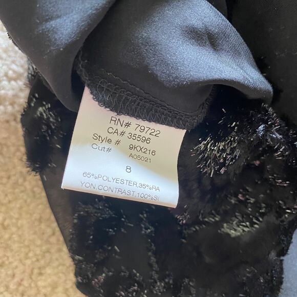 Poleci Textured Black Rose Cami Top Sz 8 - Picture 7 of 10